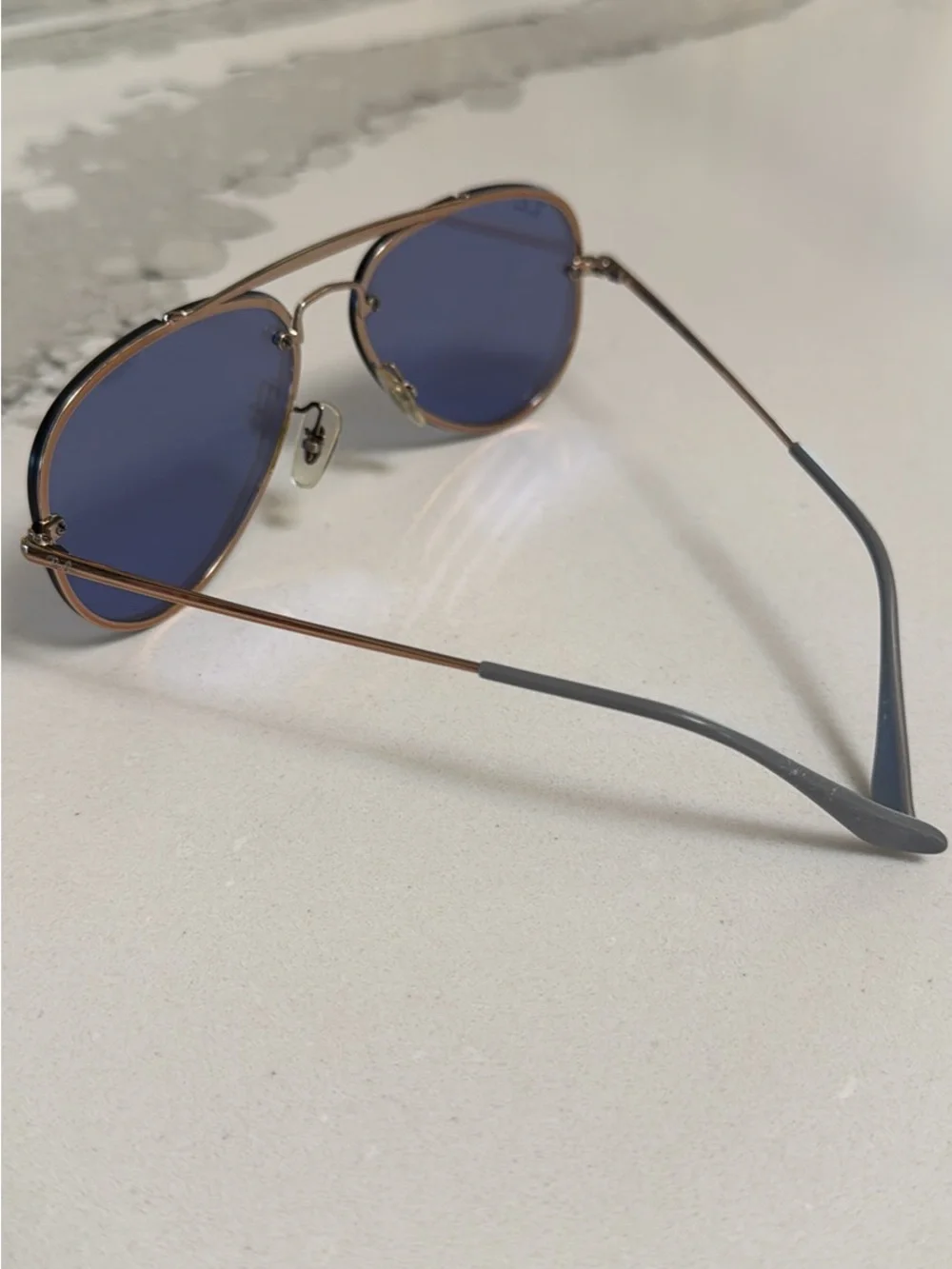 Ray-Ban Aviator Sunglasses - Blue Lenses with Gold Frame